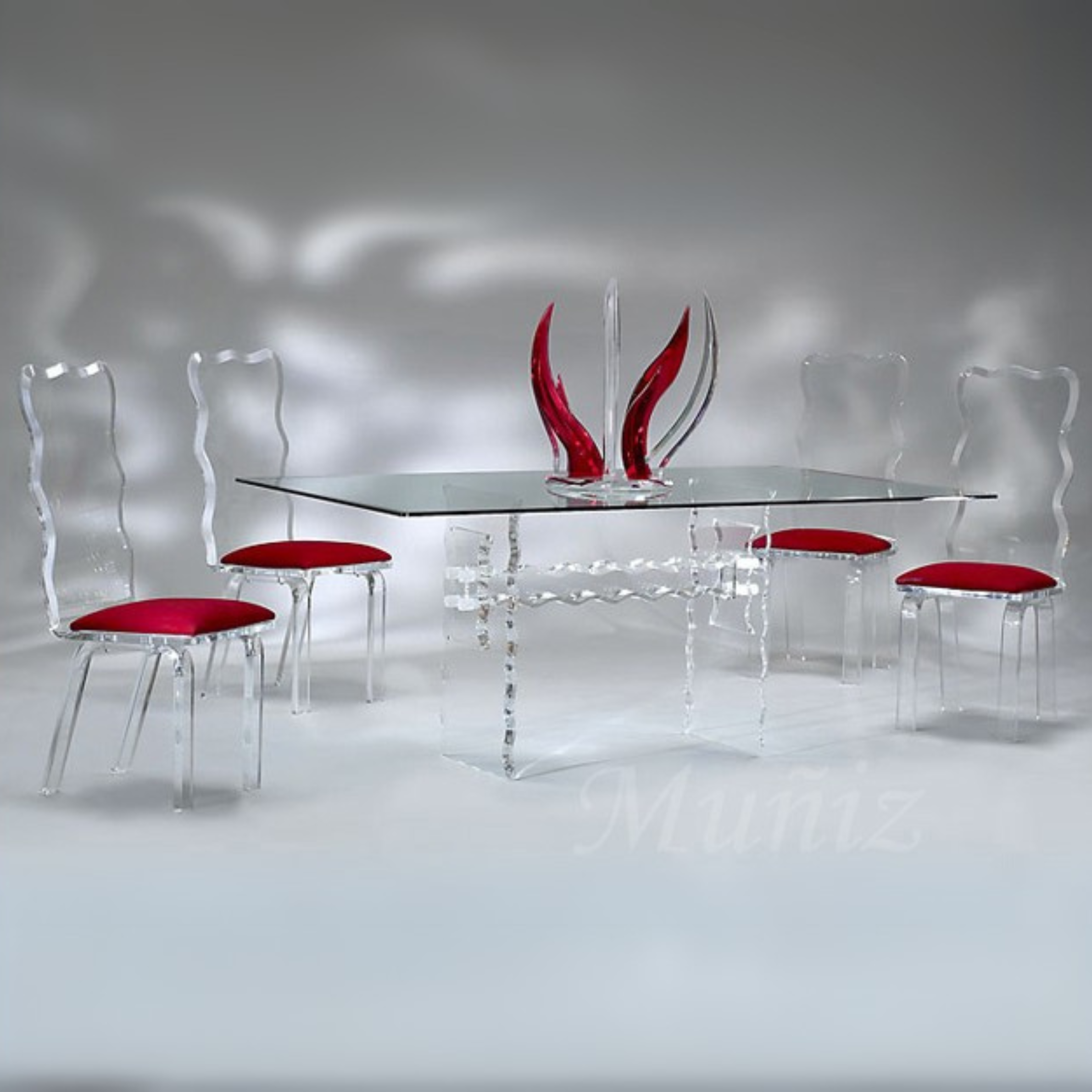 Crystal Dining Table & Chair Set
