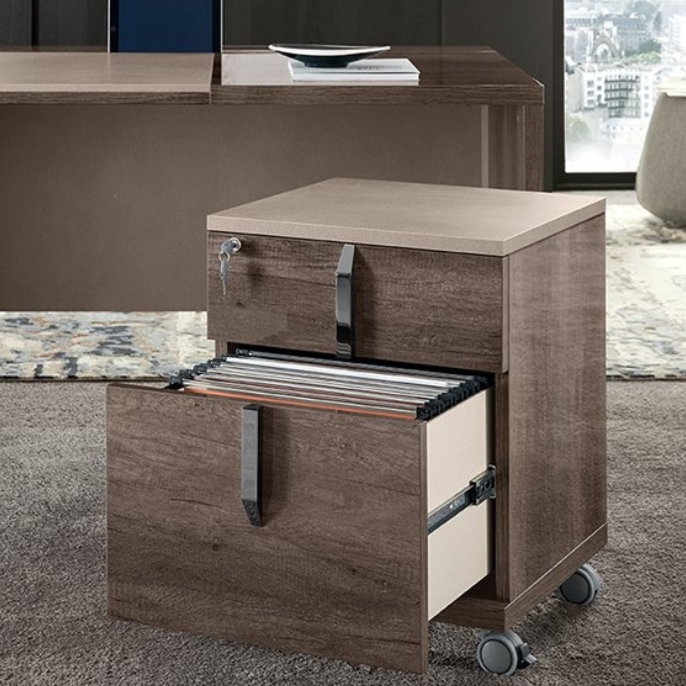 Matera Small File Cabinet with Wheels