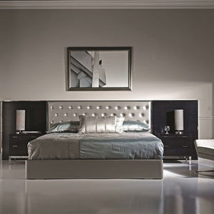 Bed Chrome-Upholstered